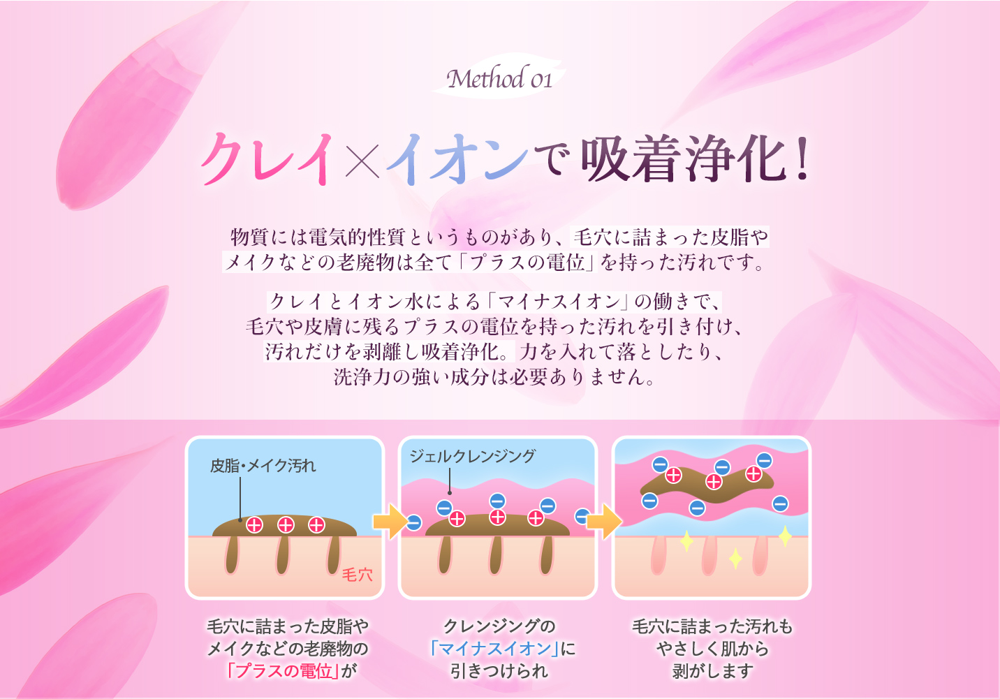 クレイ×イオンで吸着浄化！